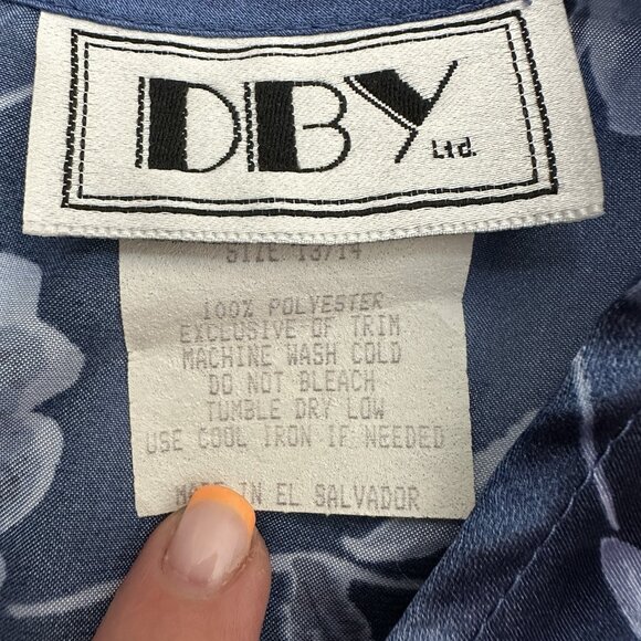 Vintage 90s Y2K DBY Floral Satin Dress Size 13/14 Skater Fairy Grunge Summer - Picture 2 of 7